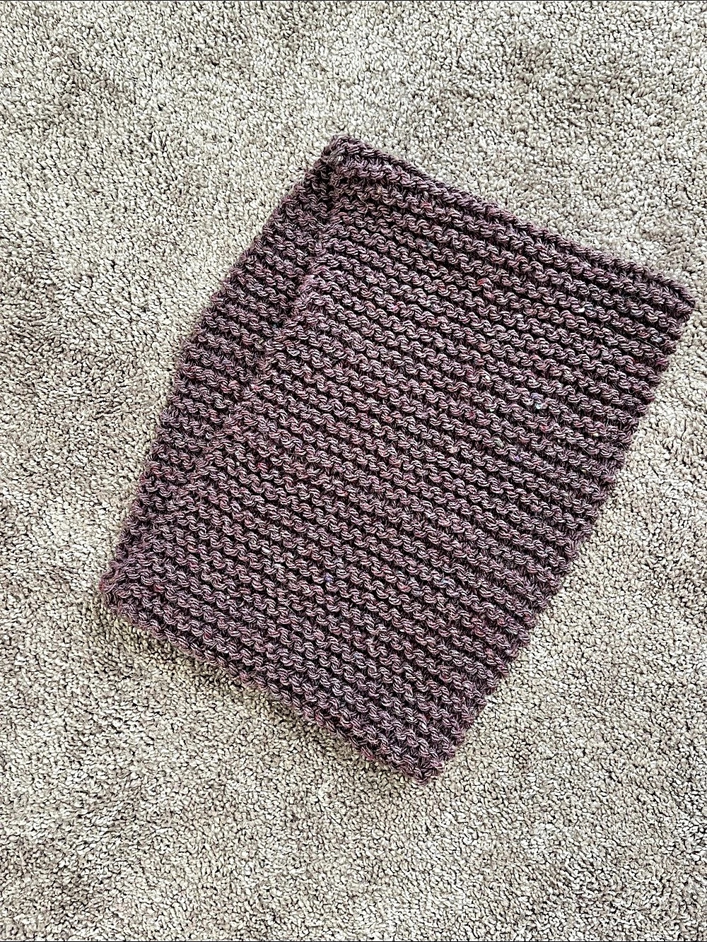 Purple Knit Infinity Scarf Handmade